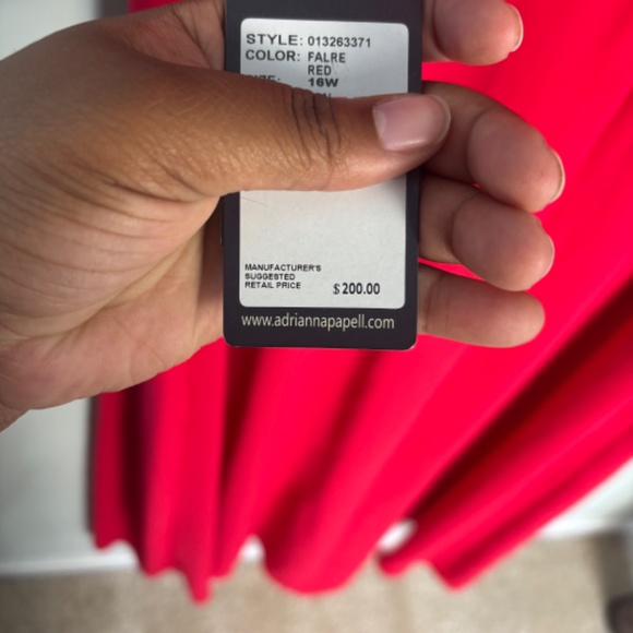 Adrianna Papell Red Tonal Overlay Jumpsuit NWT Size 16W - Picture 4 of 5
